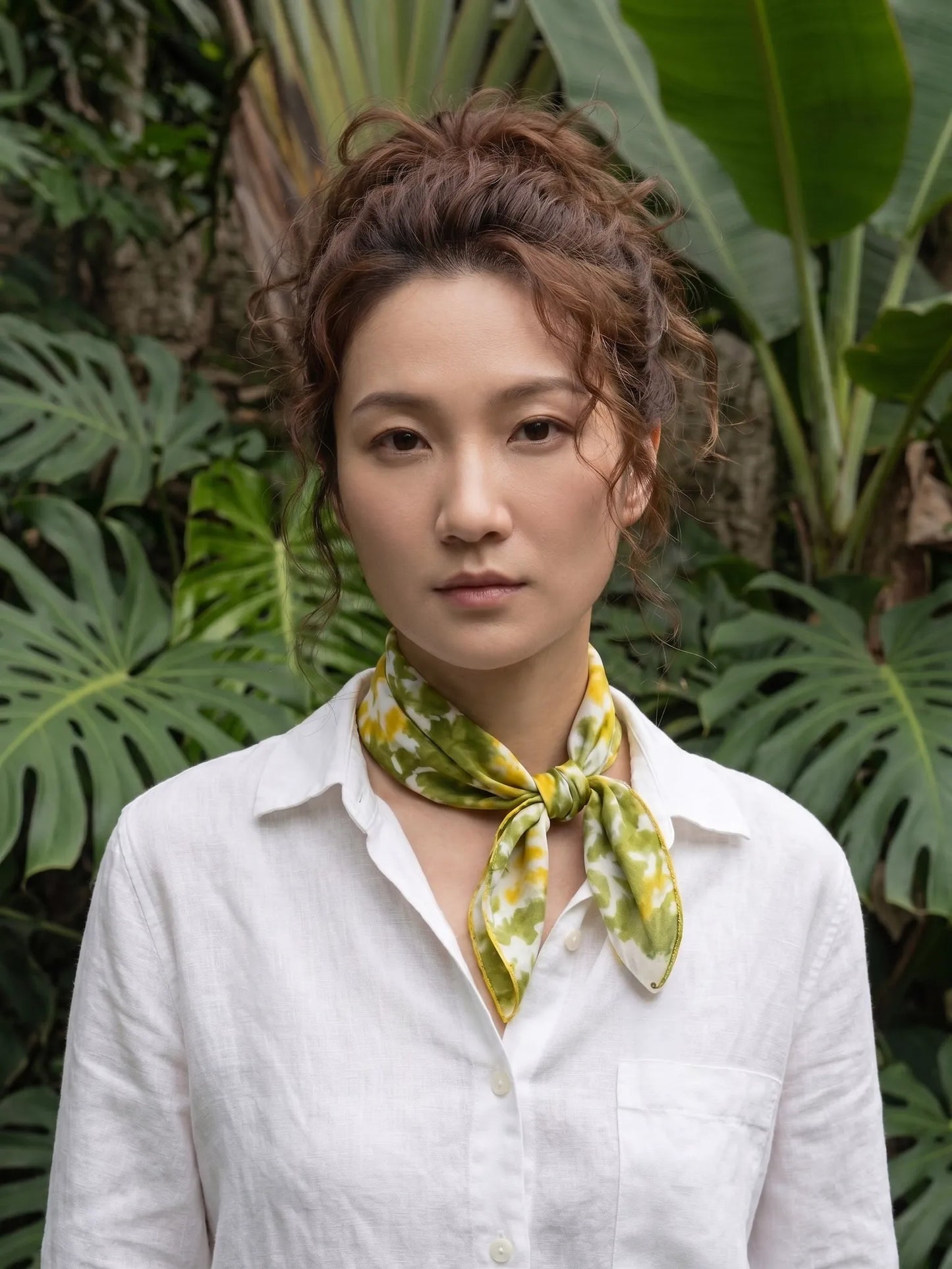 Tie-dye Habotai Silk Scarf