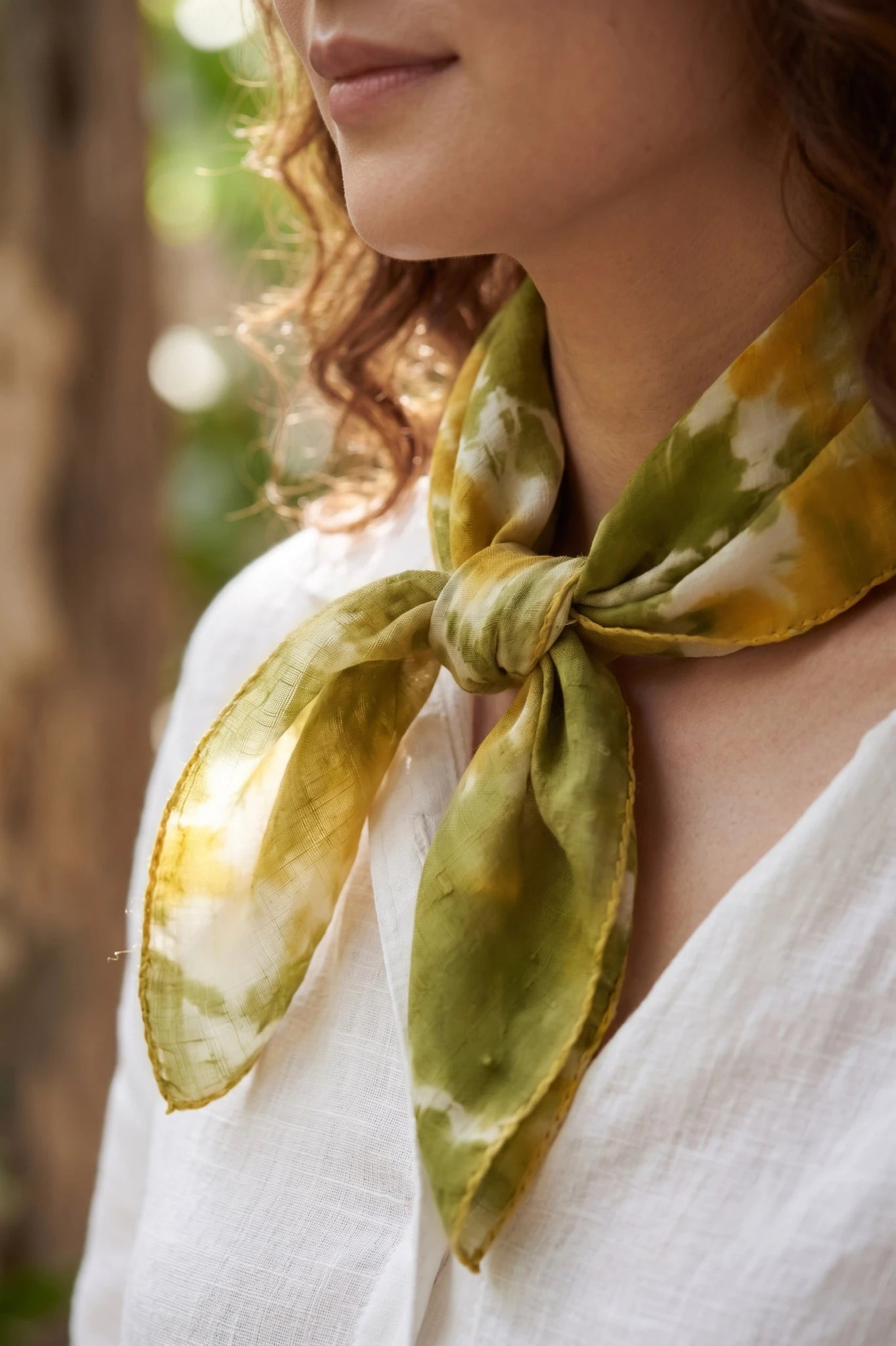 Tie-dye Habotai Silk Scarf