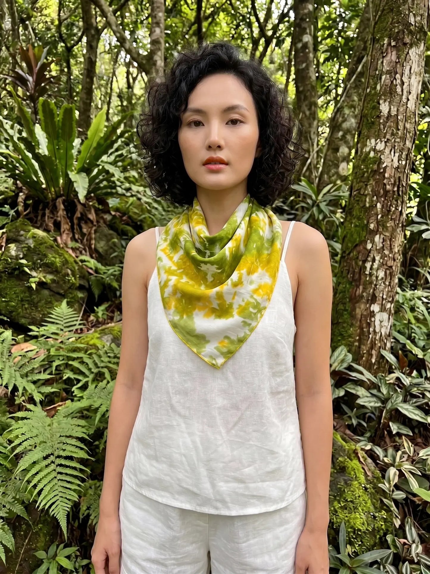 Tie-dye Habotai Silk Scarf