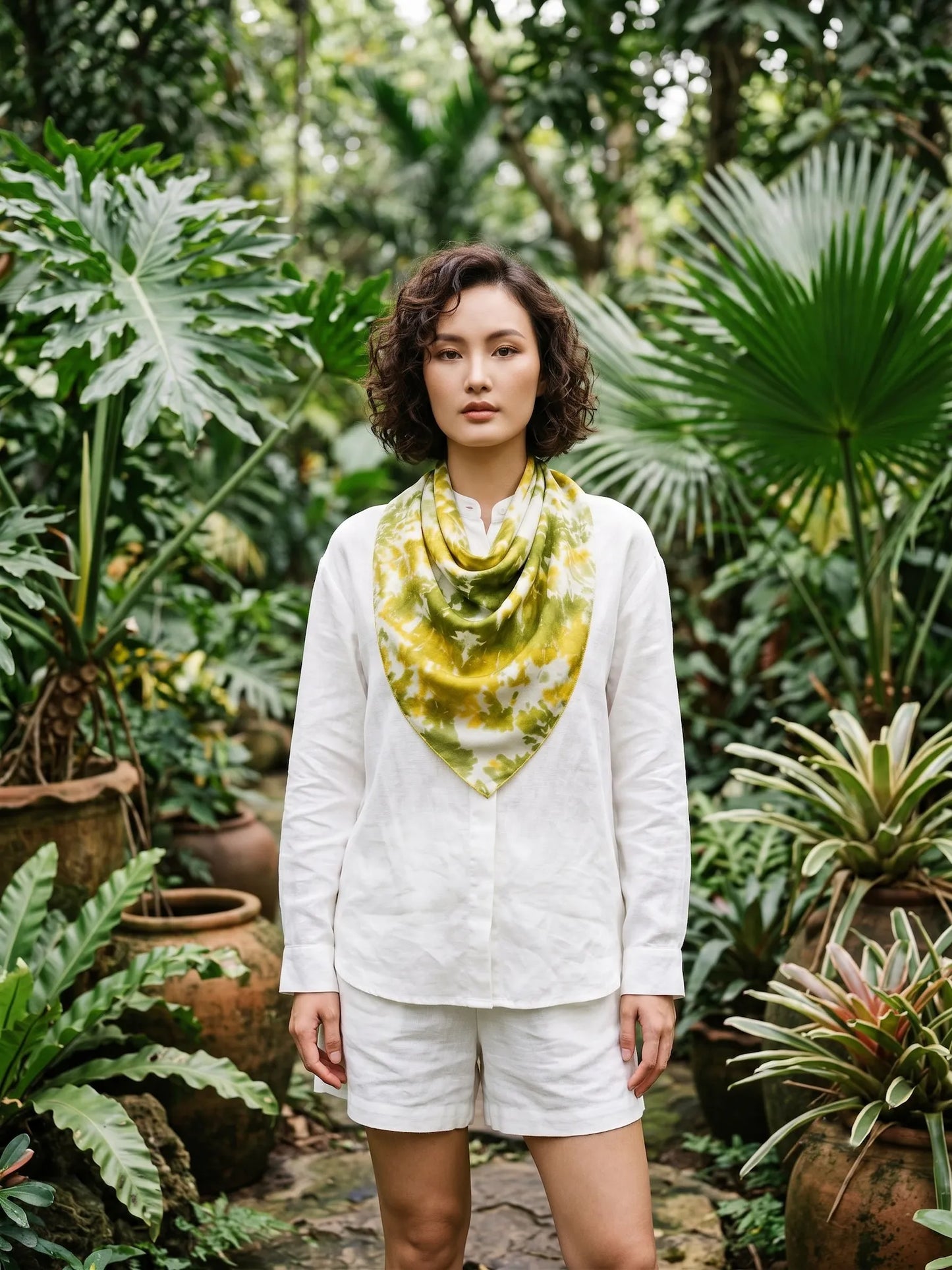 Tie-dye Habotai Silk Scarf