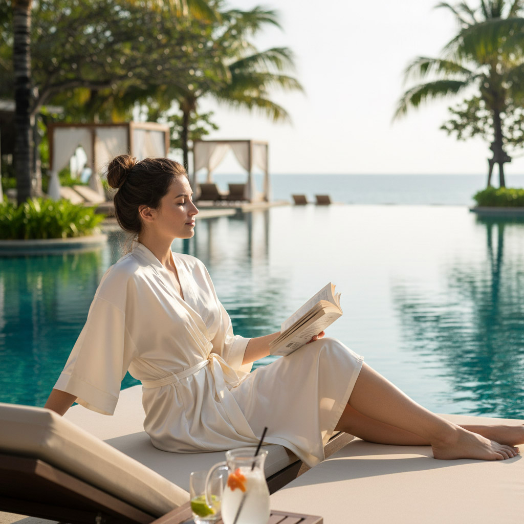 Silk Short Kimono Resort Style